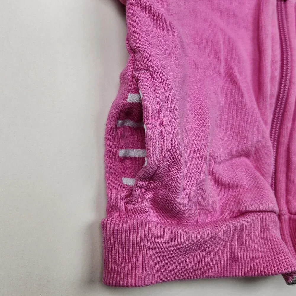 Hanna Andersson Bright Basics Bear Hoodie in Power Pink sz 6-12m 70cm Play